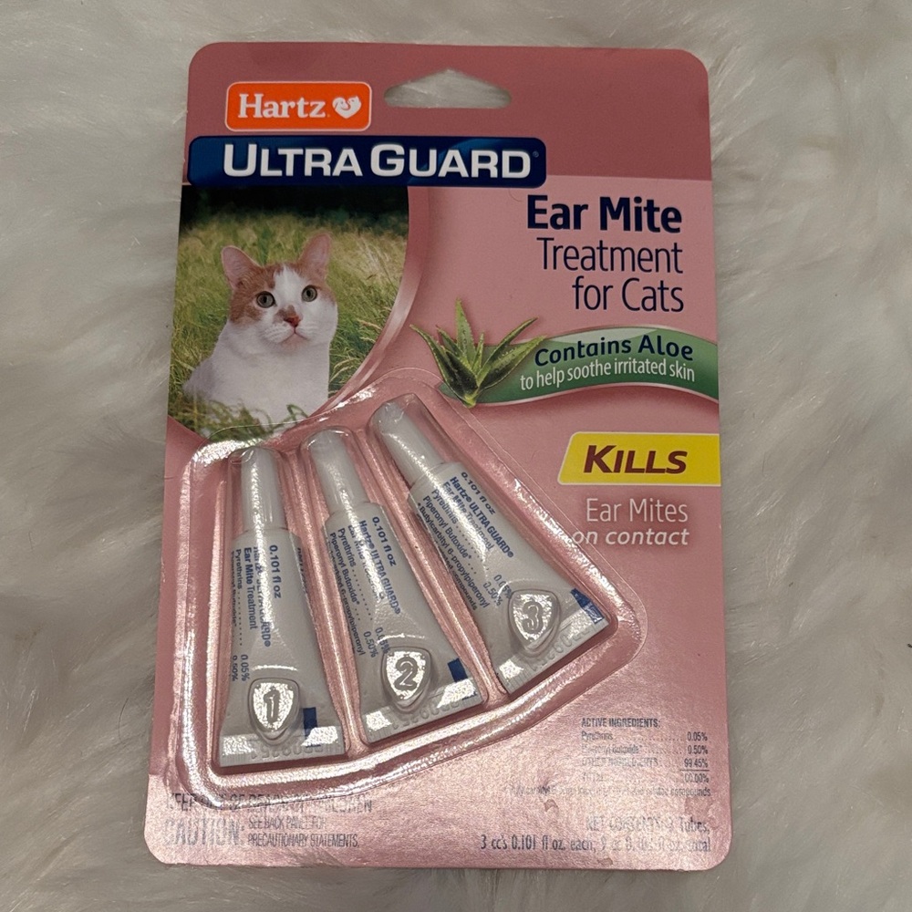 Hartz UltraGuard Pink Ear Mite Treatment for Cats with Aloe